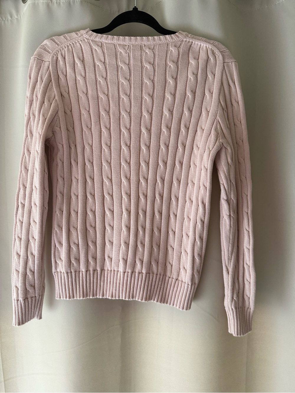 Polo by Ralph Lauren Light Pink Cable Knit Crewneck Sweater - Picture 3 of 4